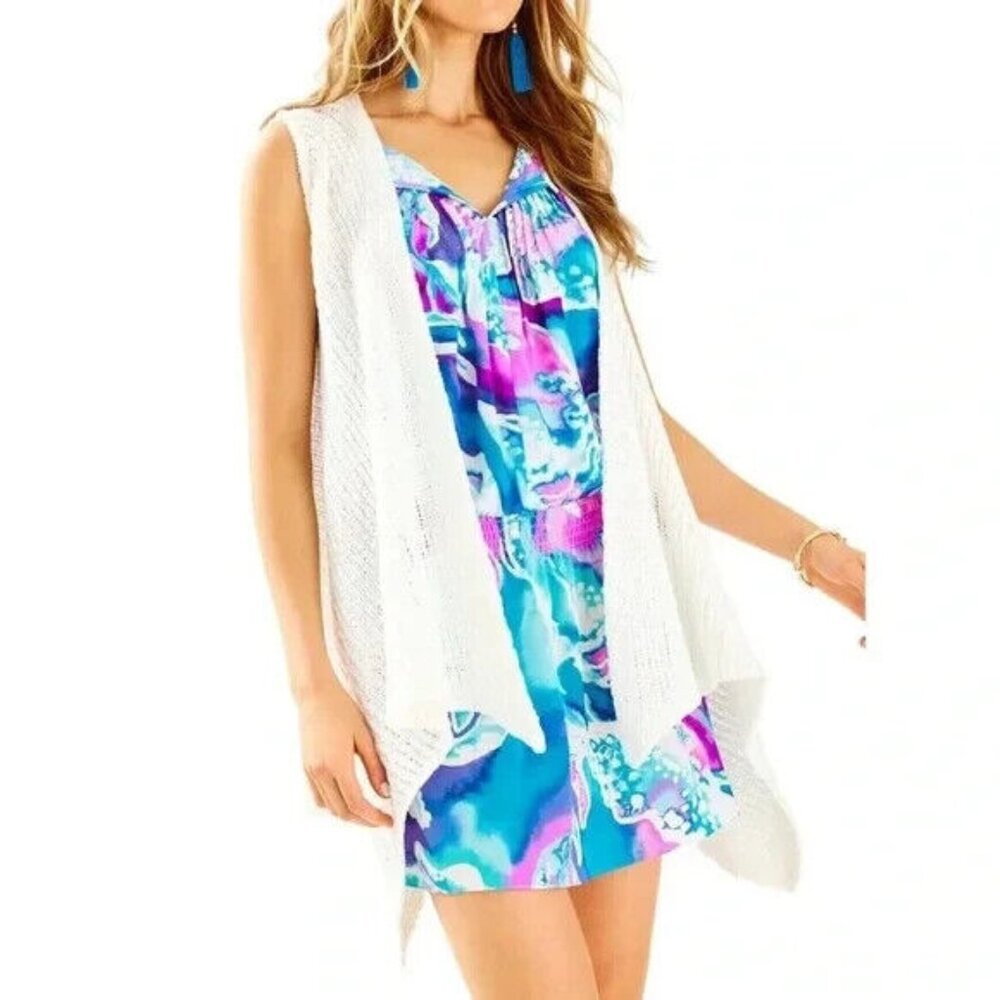 Lilly Pulitzer NWT XS Kingston Sweater Vest Resort White